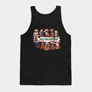 Cats For Everybody Christmas Cat Funny Xmas Santa Tank Top